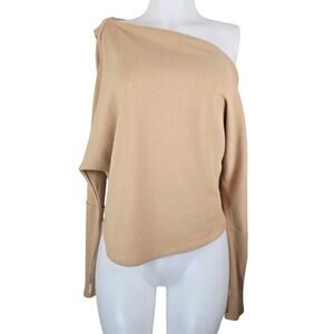 Free People X We The Free Beige Fuji Thermal Thumbholes Women's Top L